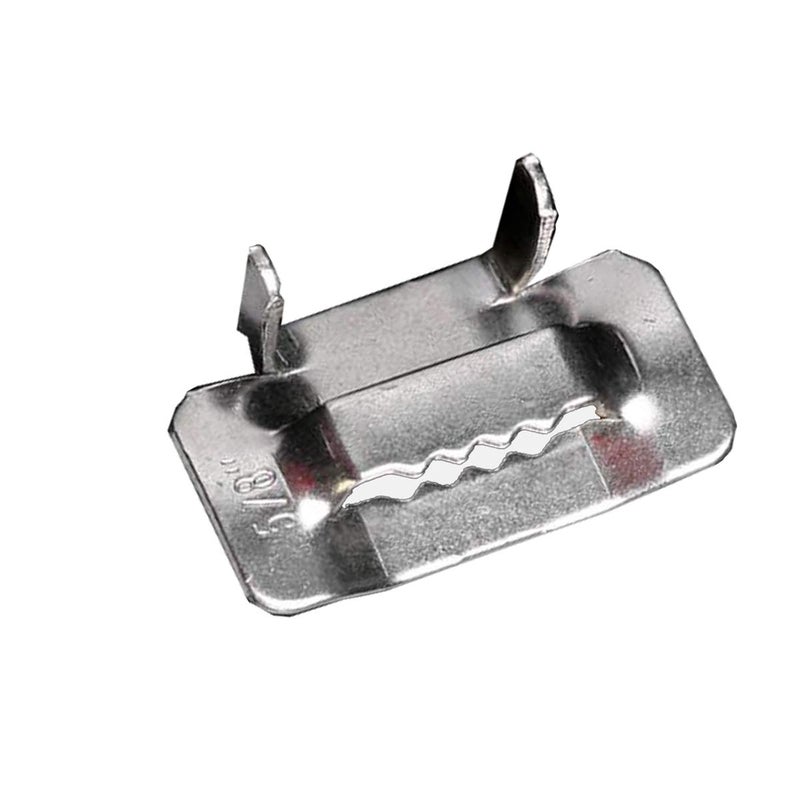 VOTOER 100pcs 3/4" Width Ear-Lokt Buckles Pipe Clamp Wing Seal for Banding Strapping, 304 Stainless Steel - Image 1